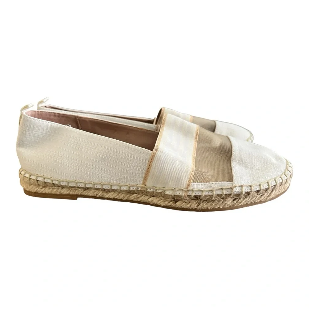 ZAC Zac Posen Textile Mesh Espadrille Flats Ivory/Nude Size 8M